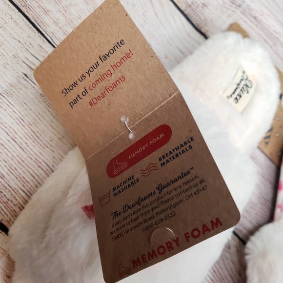 DELUXE by dearfoams ladies fuzzy XOXO slippers L - Picture 4 of 4